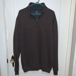 Quarter Zip Brown Heathered Pullover